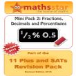 11 Plus & SATs Maths Topic Pack - Fractions, Decimals & Percentages